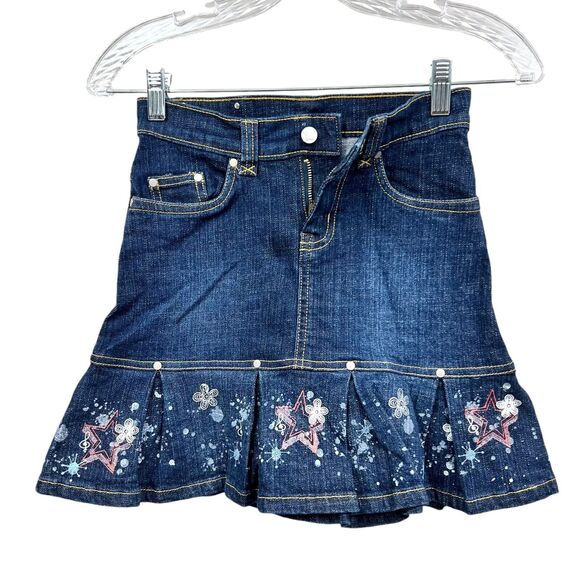 Disney High School Musical Girls Jean Denim Skirt Pleated Hem Blue Sz Tween 8‎ - Picture 3 of 7